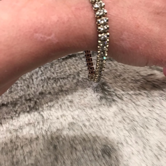 Sterling Vermeil cubic zirconia tennis bracelet - Picture 4 of 12